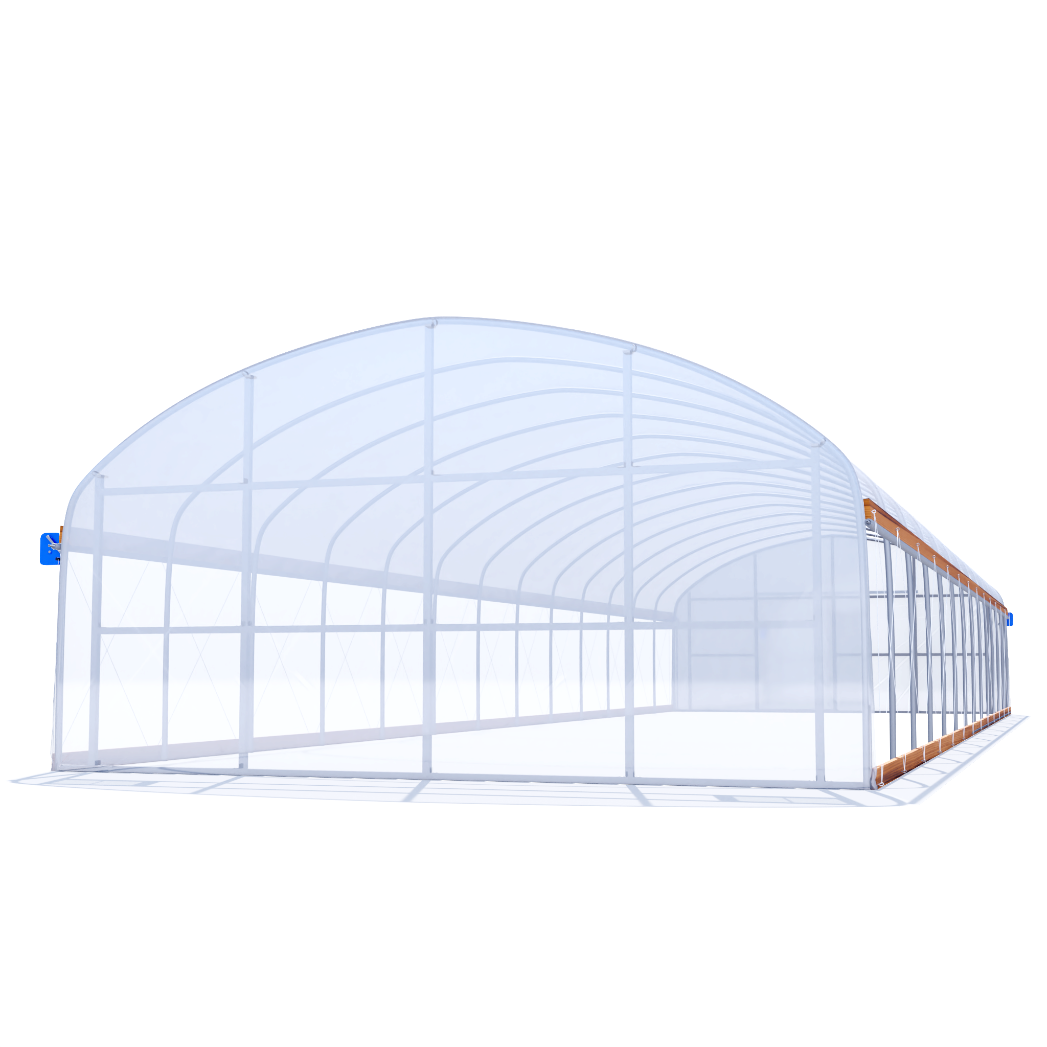 20'x50' NRCS Quonset High Tunnel w/ End Walls + Woven Poly