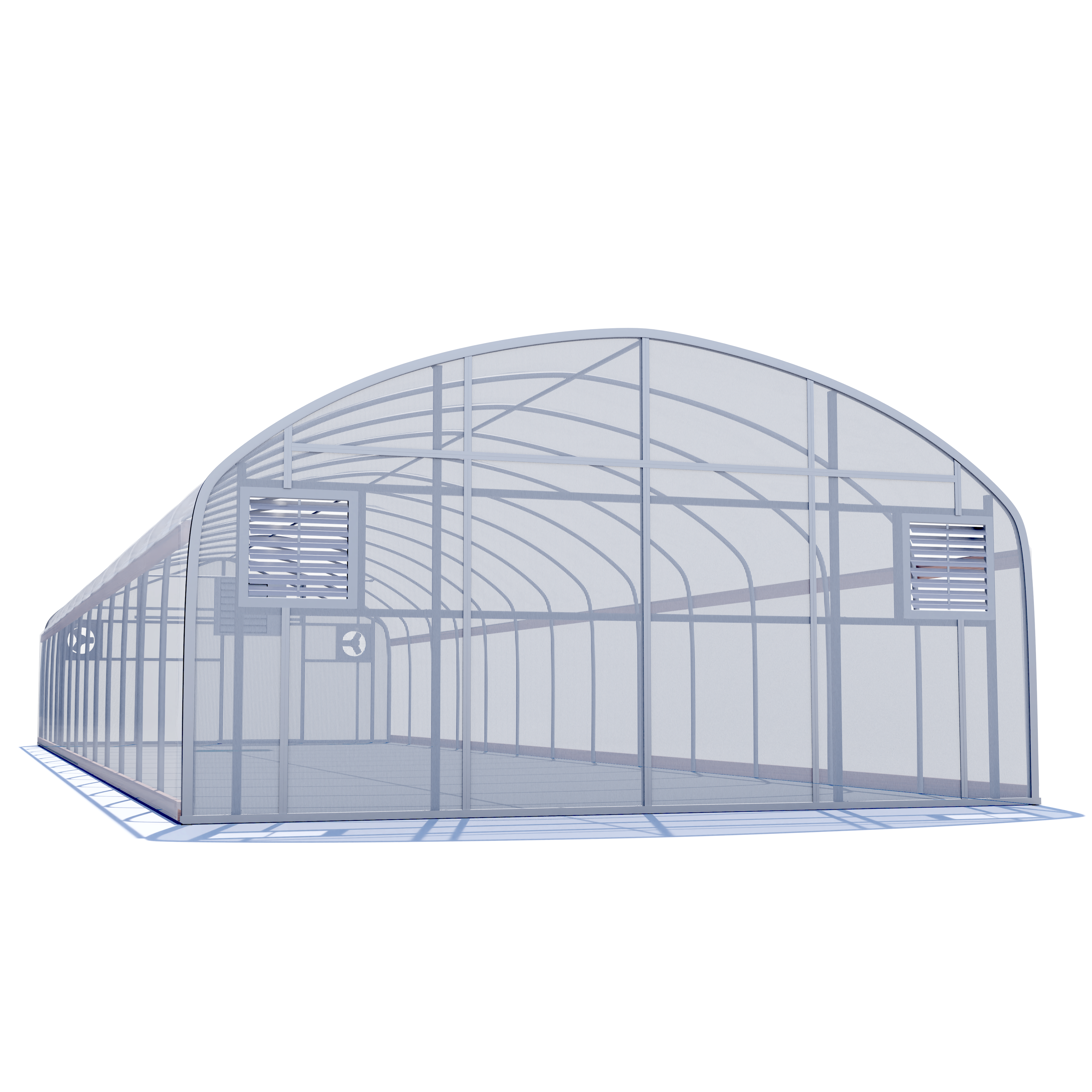 20'x100' Auto Ventilated Quonset Greenhouse w/ Heater + Twinwall Ends