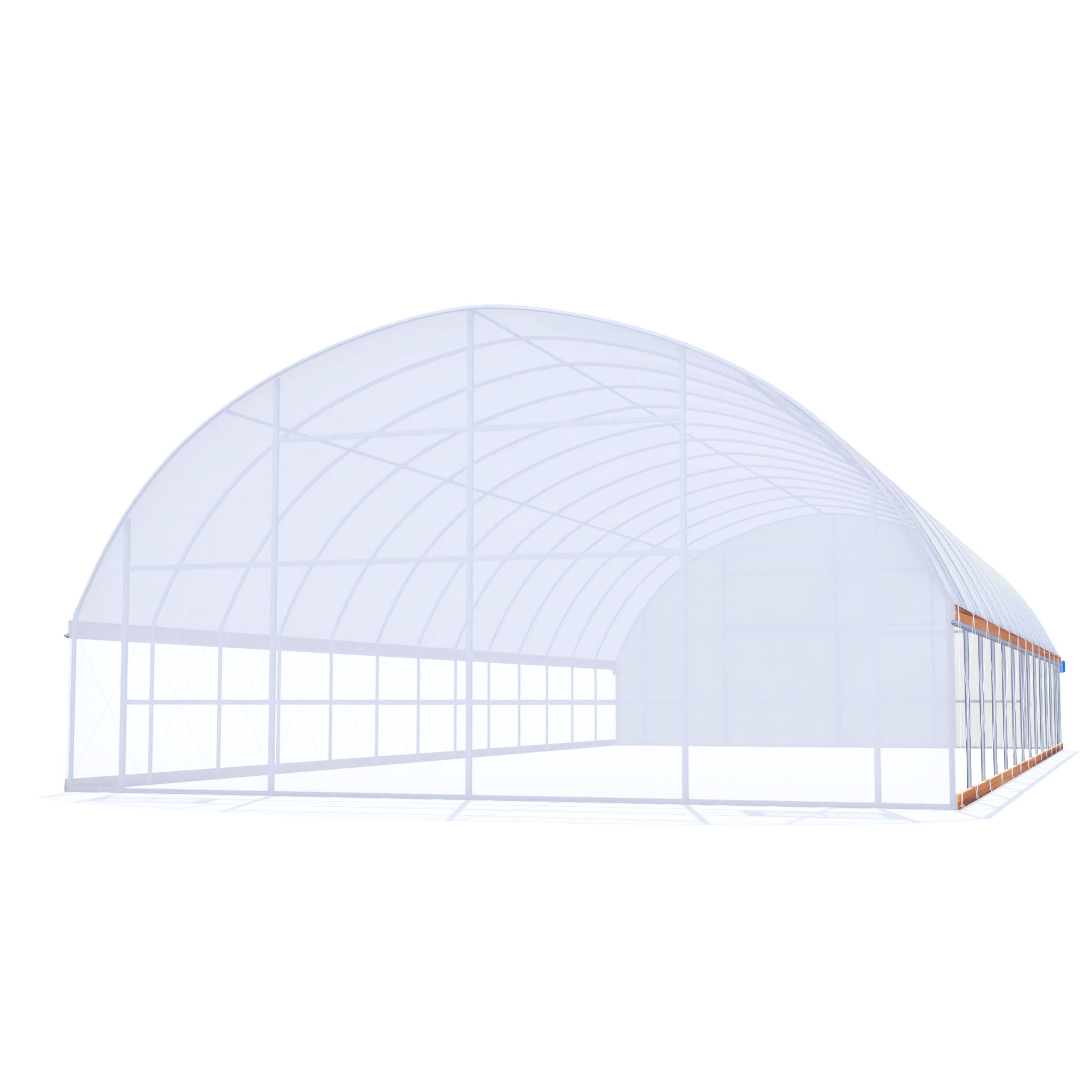 30'x100' NRCS Quonset High Tunnel w/ End Walls + Woven Poly