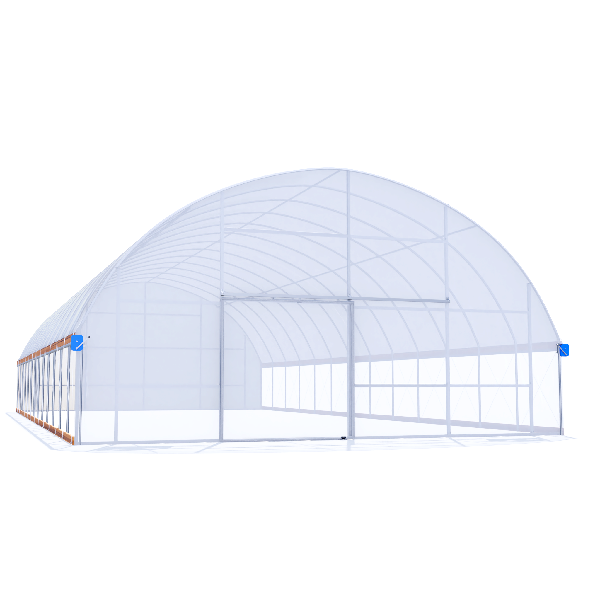 30'x50' NRCS Quonset High Tunnel w/ End Walls + Woven Poly