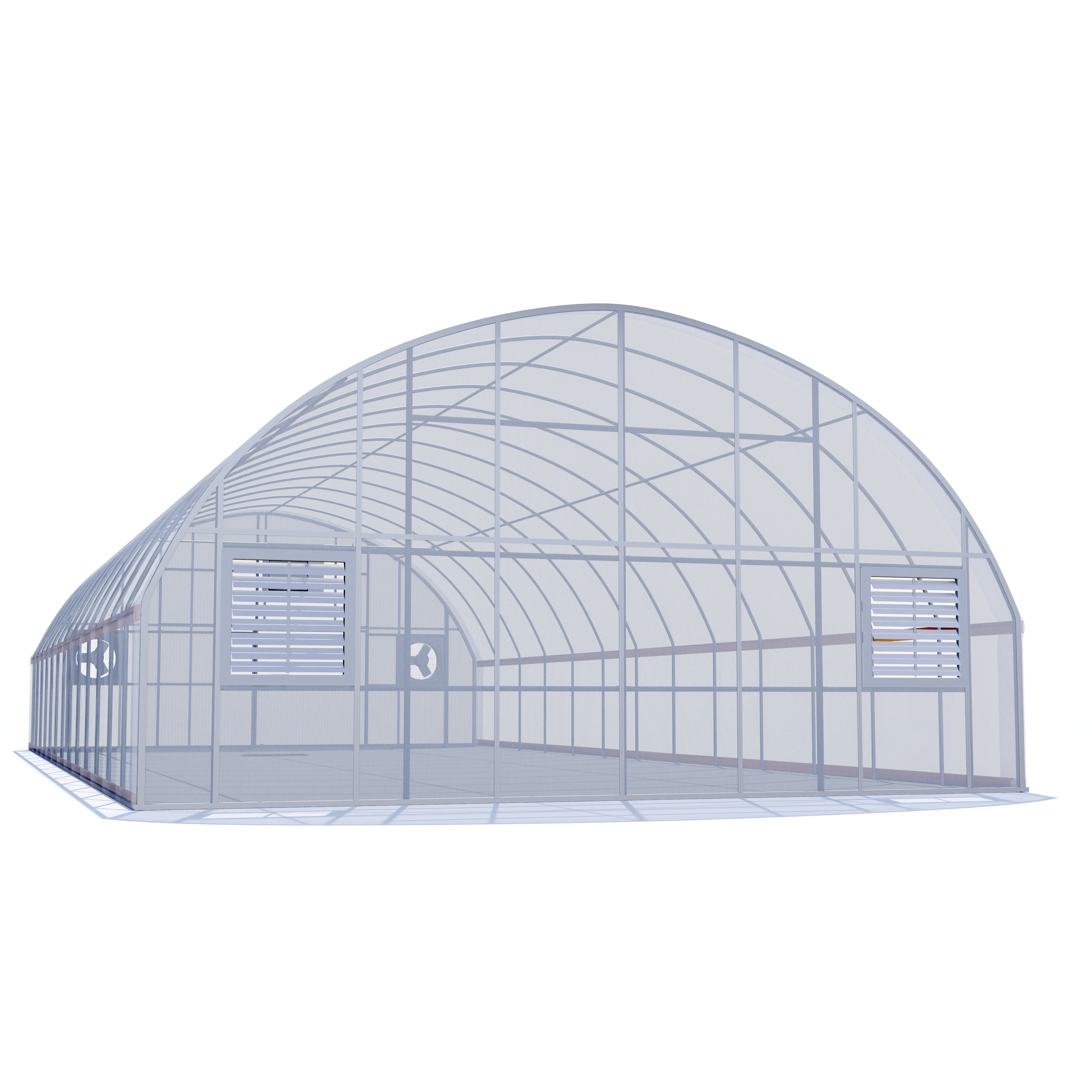 30'x100' Auto Ventilated Quonset Greenhouse w/ Heater + Twinwall Ends