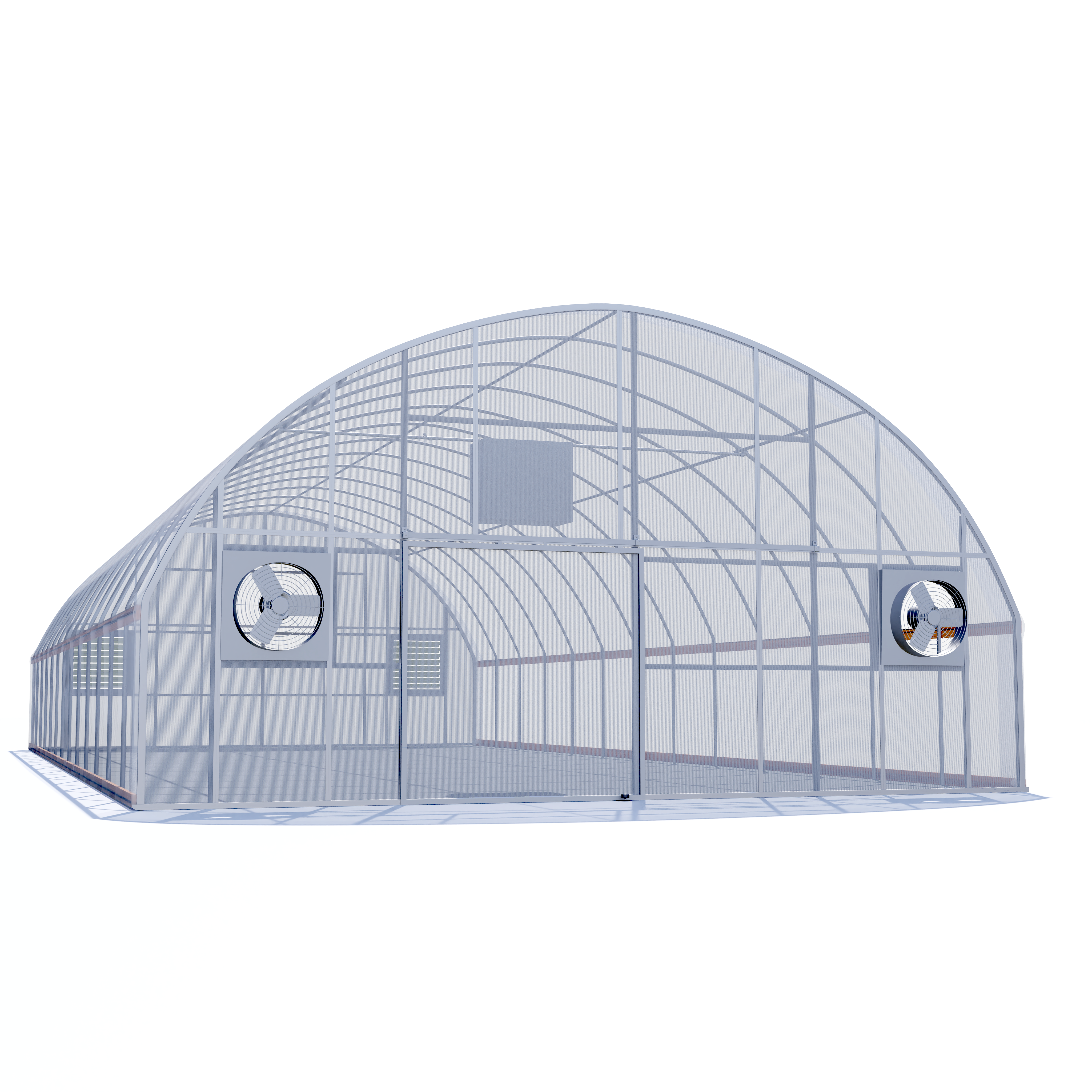 30'x100' Auto Ventilated Quonset Greenhouse w/ Heater + Twinwall Ends