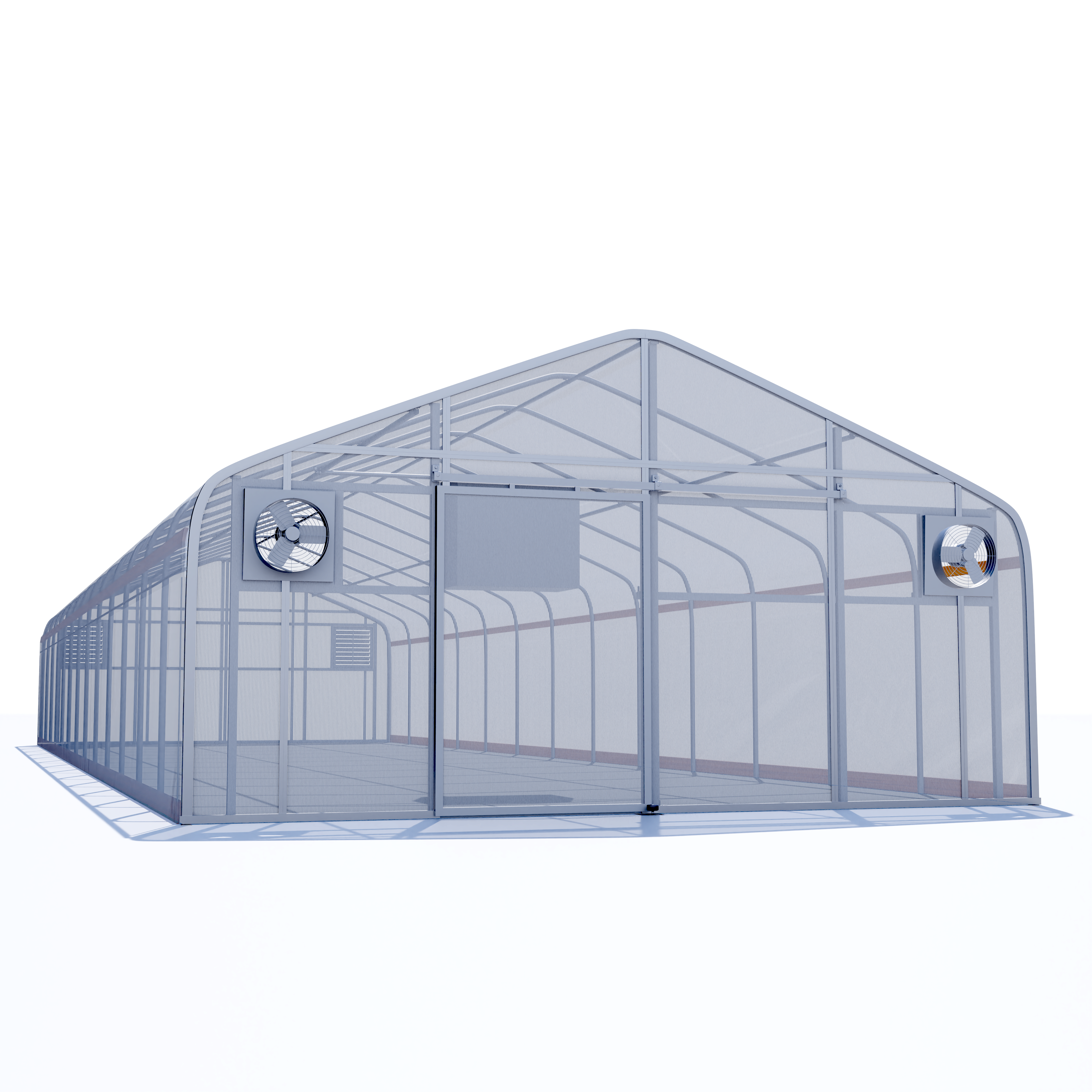 20'x100' Auto Ventilated Semi-Gable Greenhouse w/ Heater + Twinwall Ends