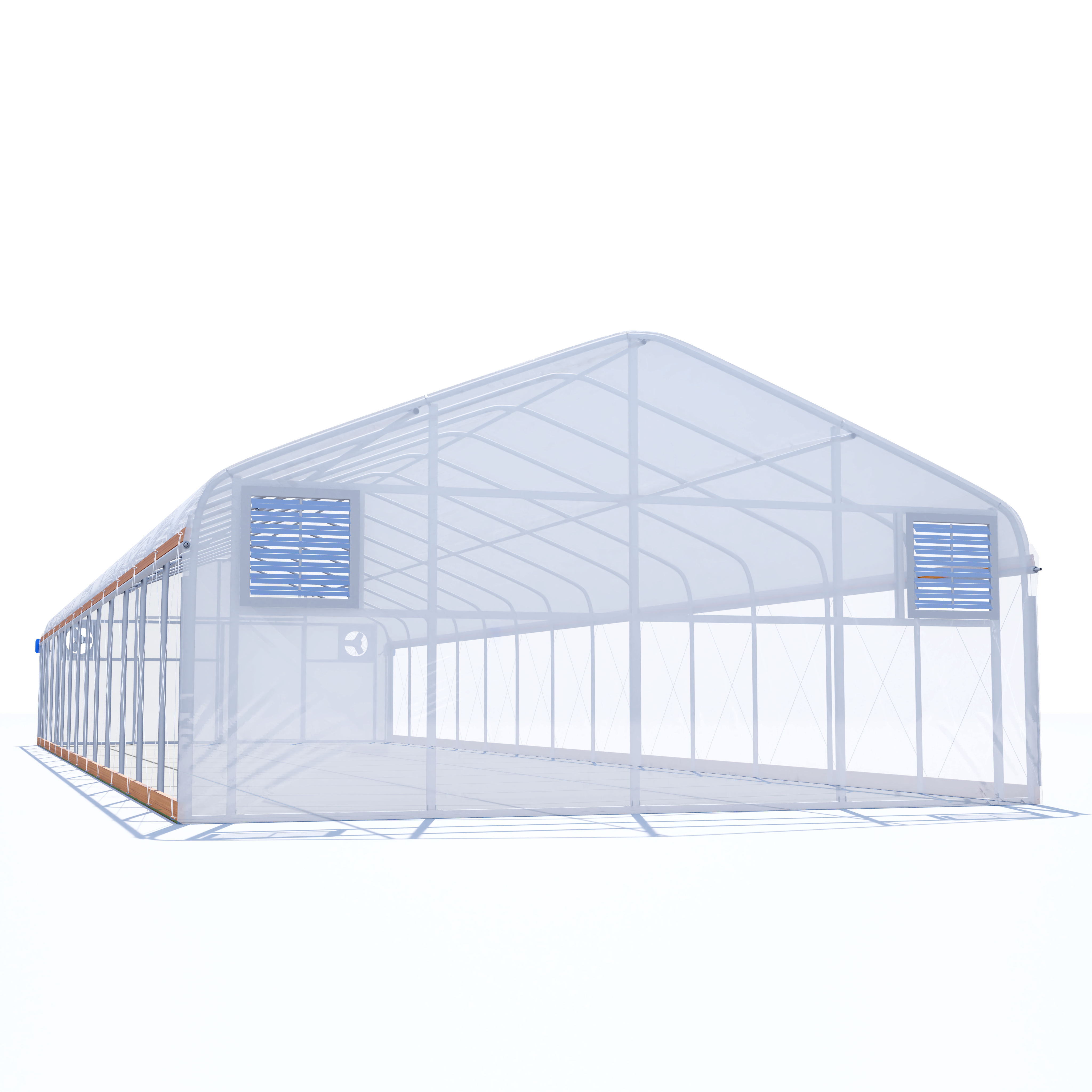 20'x50' Auto Ventilated Semi-Gable Greenhouse w/ Roll-up Sides