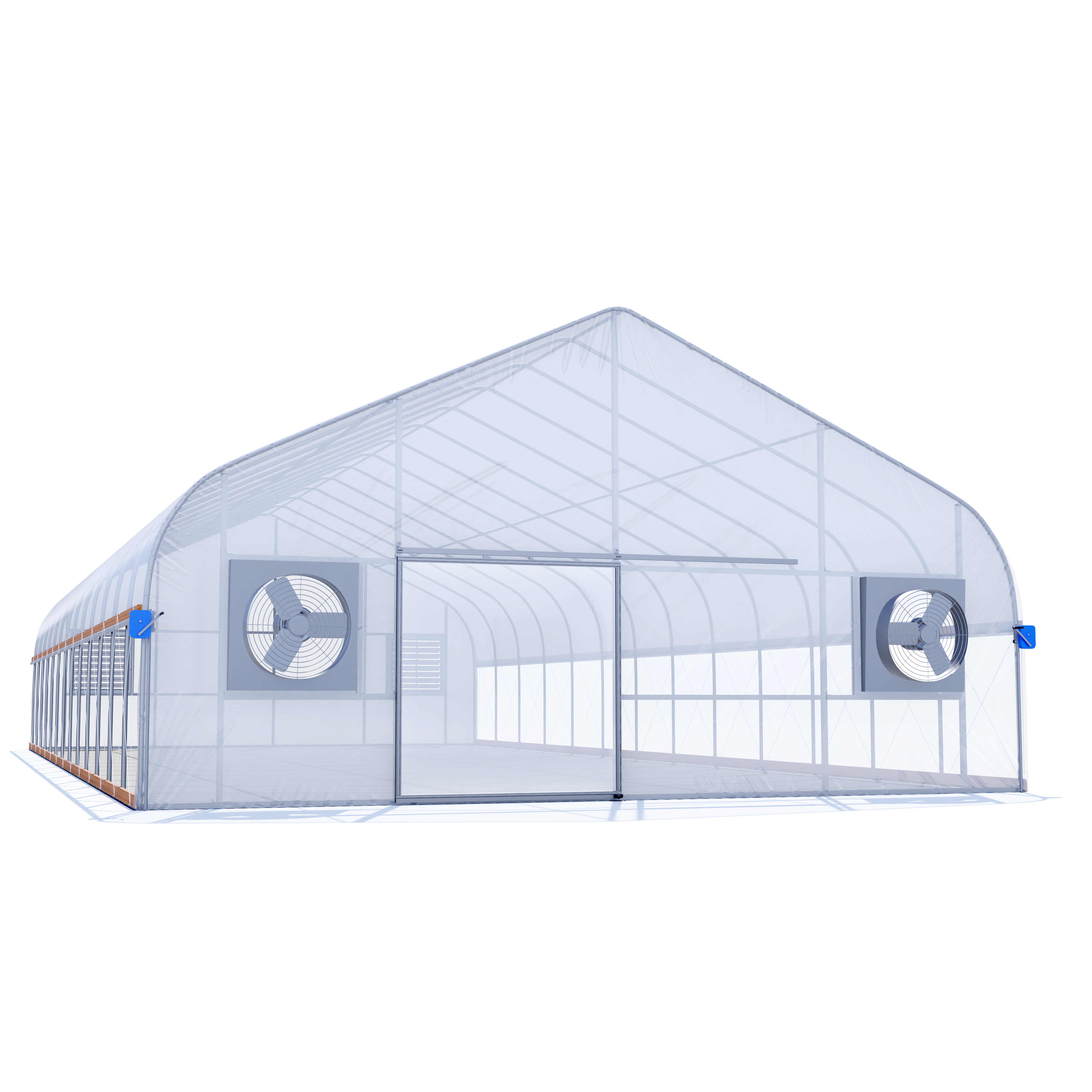 30'x100' Auto Ventilated Semi-Gable Greenhouse w/ Roll-up Sides