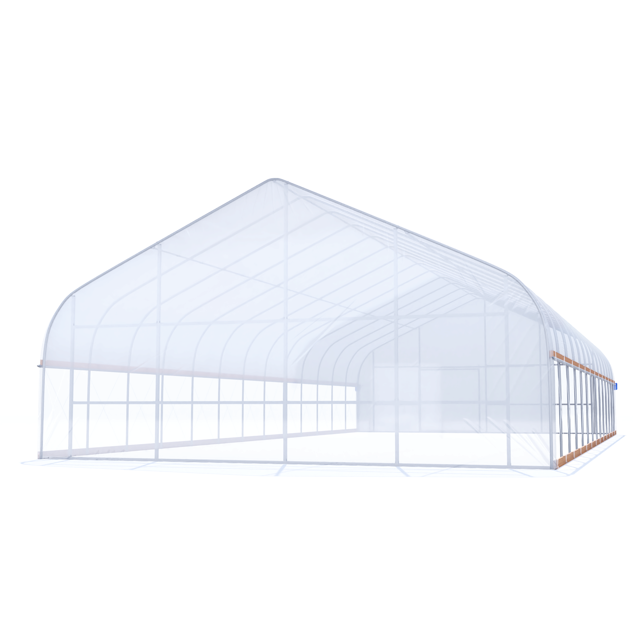 30'x100' NRCS Semi-Gable High Tunnel w/ End Walls + Woven Poly