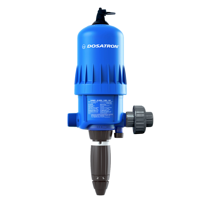 Dosatron Water Powered Doser, 40 GPM 1:3000 to 1:500, Aflas Seals & Bypass - 1.5 Inch (D40MZ3000BPAFHY)